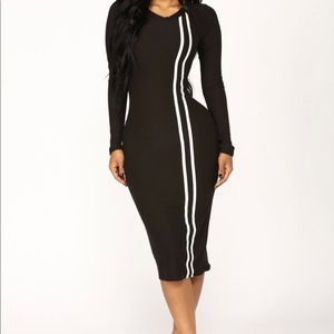 Kallie Black Midi Dress